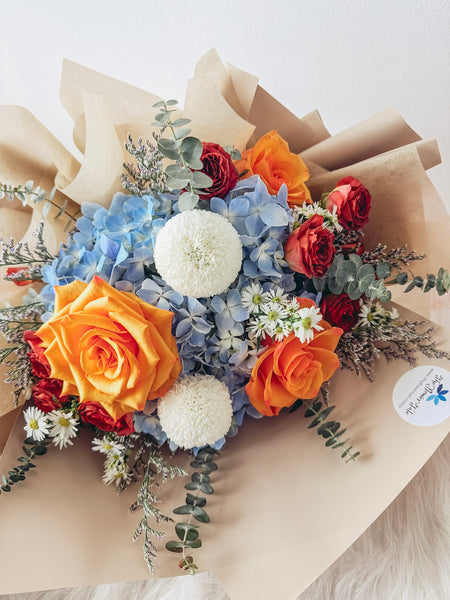 Sunset Harmony Hydrangea Bouquet