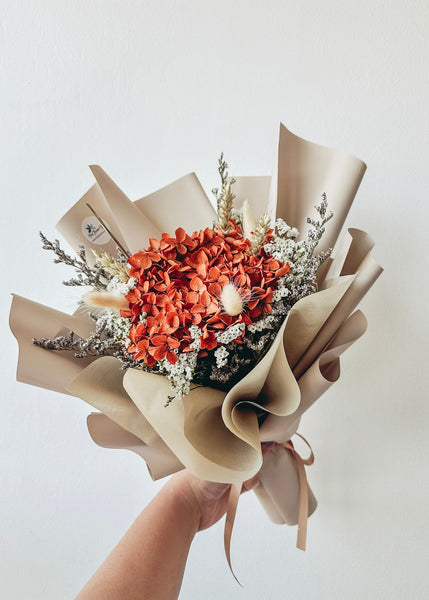 Preserved Burnt Orange Hydrangea