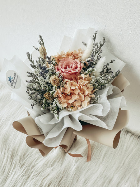 Twin Bundle: 1 stalk preserved rose bouquet
